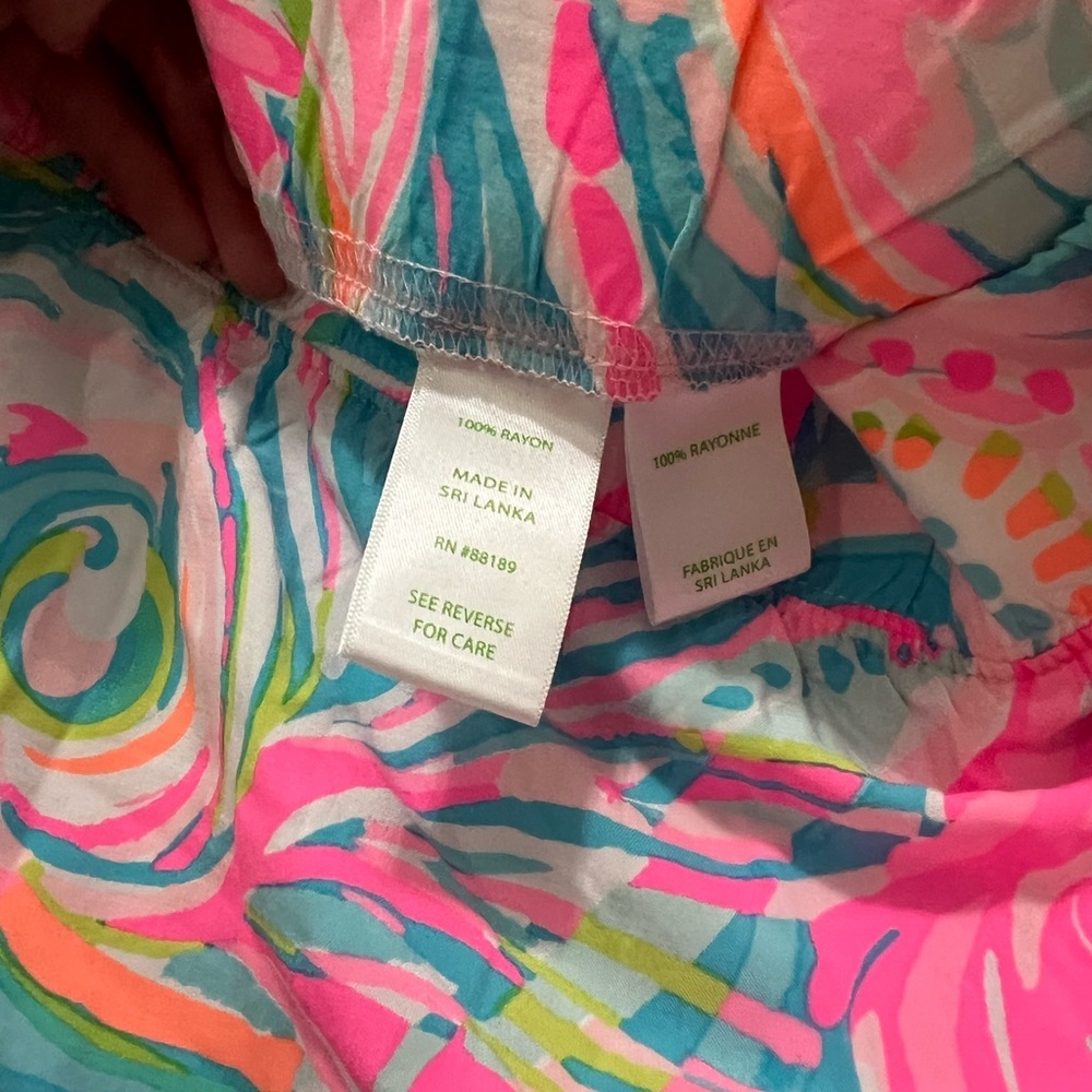Lilly Pulitzer Bal Harbour Mid-Rise Palazzo Pants Multi Carnivale Coral sz XL - Picture 3 of 7